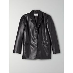 Aritzia Babaton Vegan Leather Black Smith Blazer